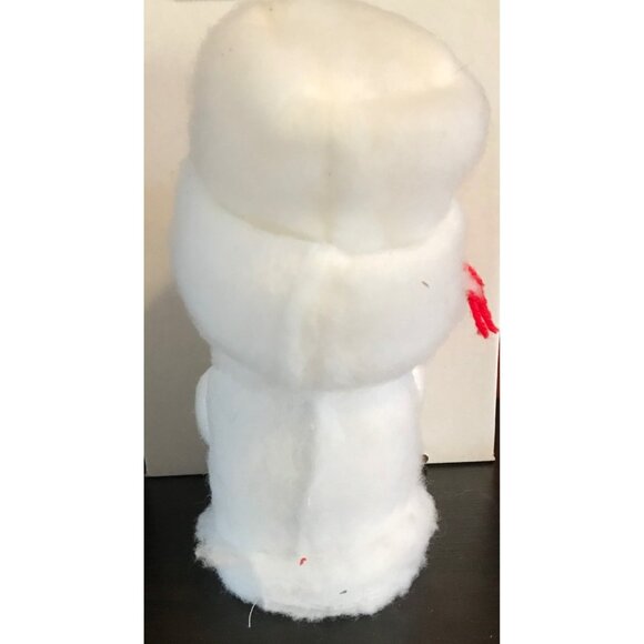 Handcrafted Cotton Snowman Christmas Decor With Greenery & Red Accents 10" - Picture 5 of 7